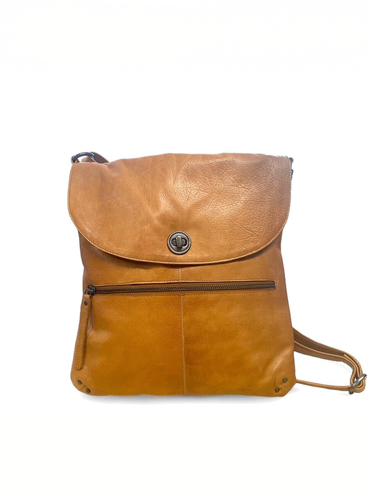 RUGGED HIDE Bianca Large Lock Sling Bag - TAN