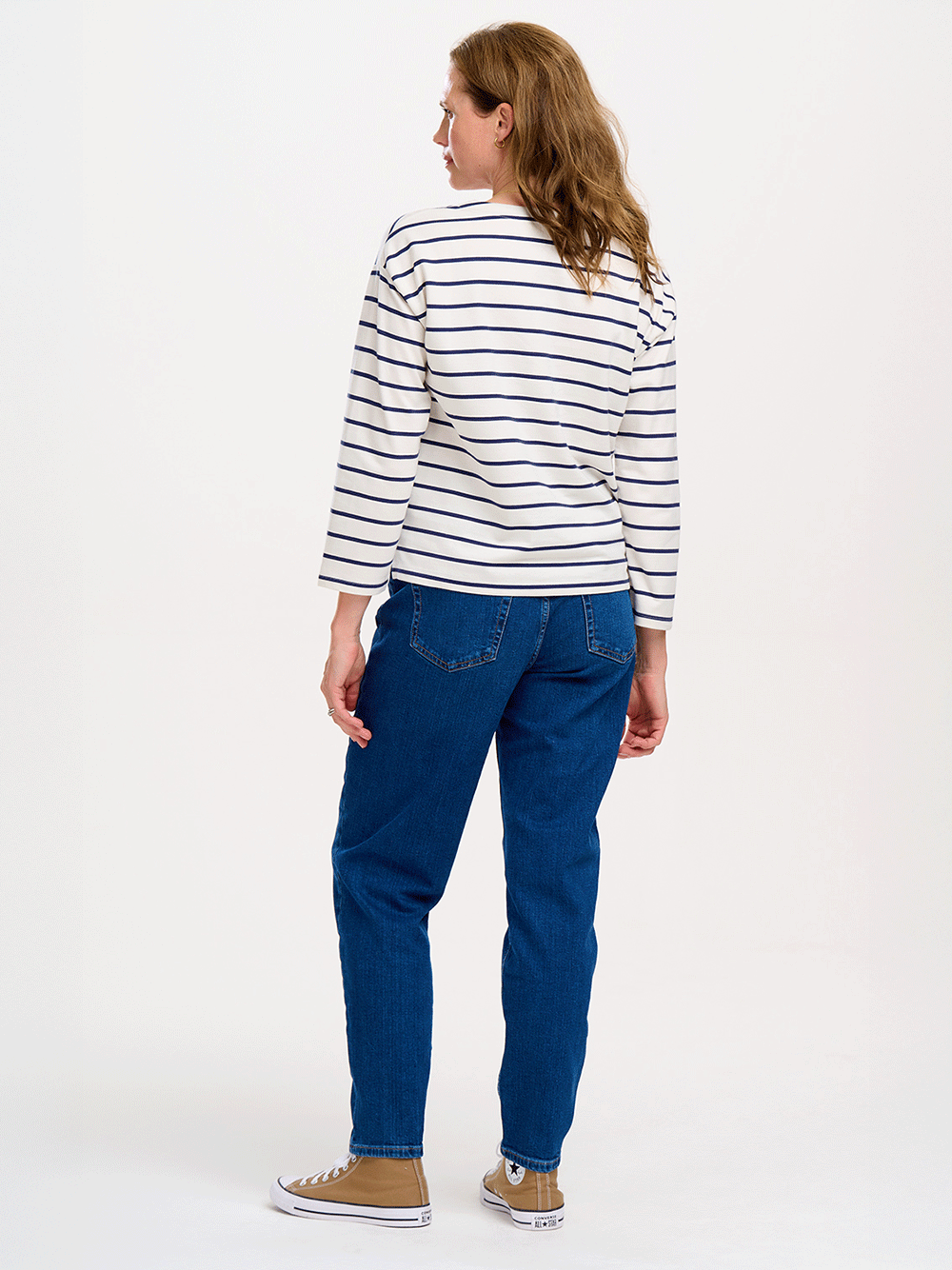 Billie Breton Top - OFF WHITE/NAVY LETS DANCE
