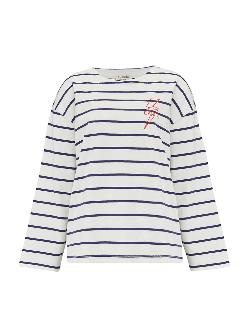 Billie Breton Top - OFF WHITE/NAVY LETS DANCE
