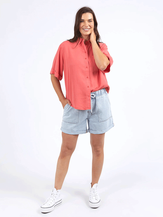 Bliss Washed Shirt - WATERMELON CRUSH