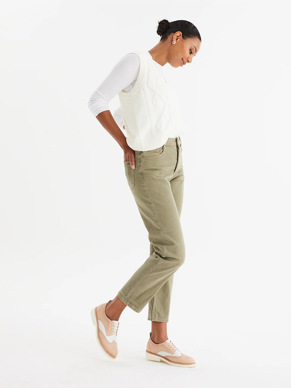 Brogue Rise - TAN/WHITE