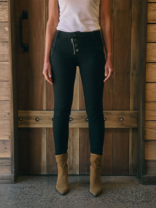 Zip/Button Jeans - BLACK