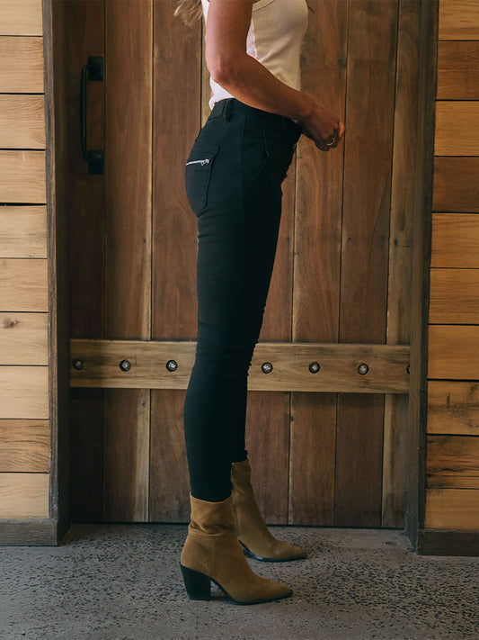 Zip/Button Jeans - BLACK