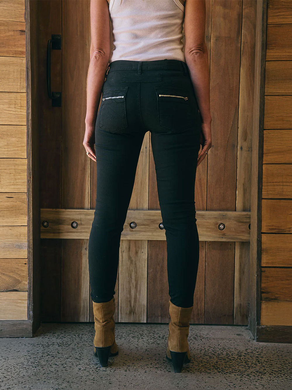 Zip/Button Jeans - BLACK