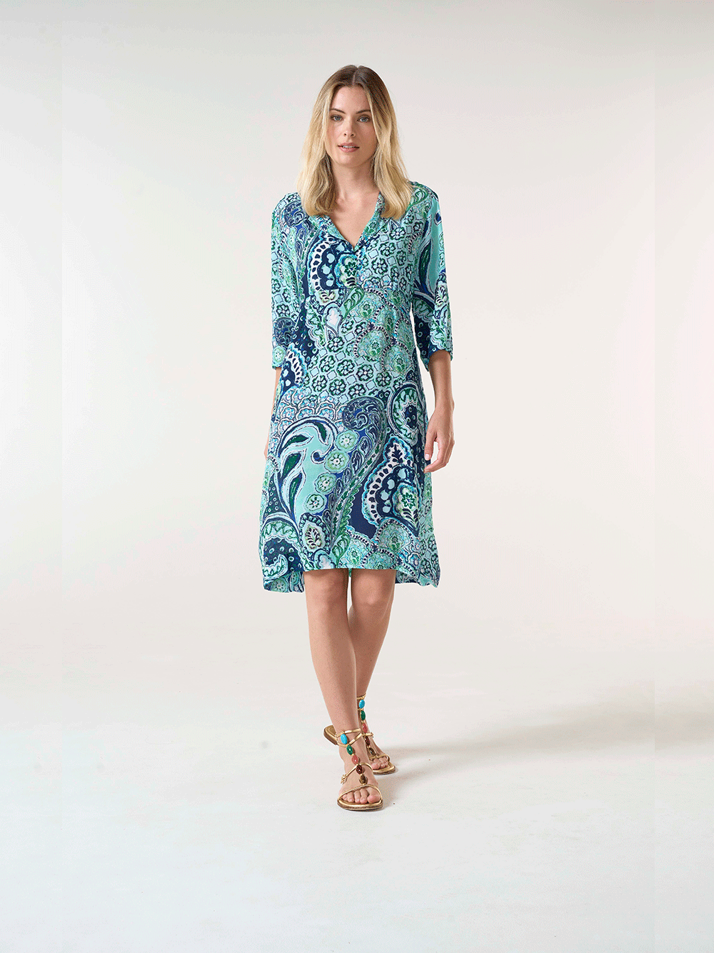 Jazz Viscose Dress - BRAZIL BLUE
