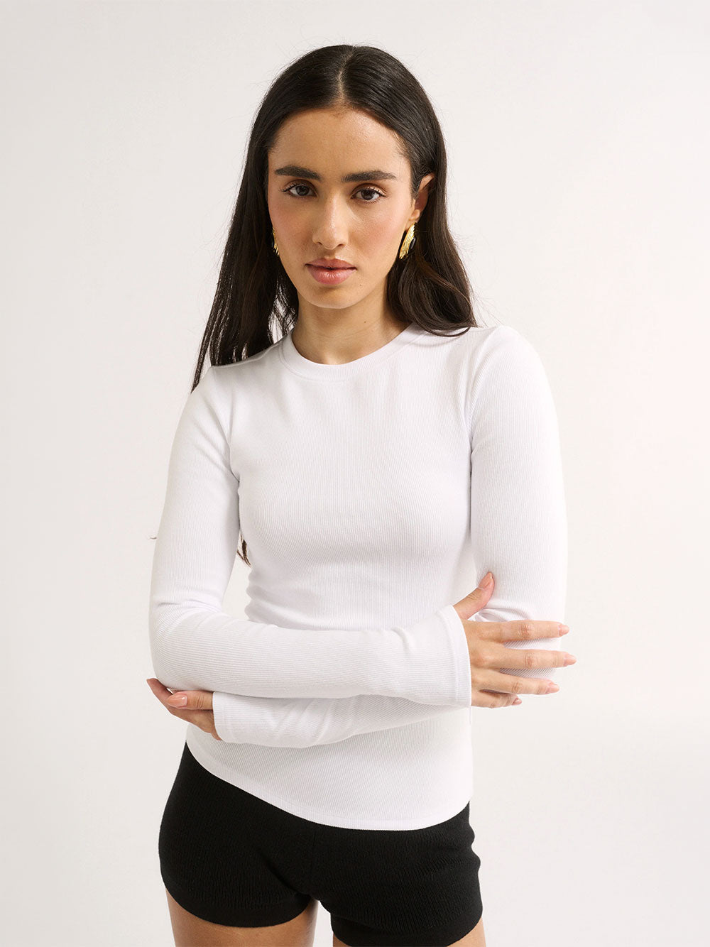 Carina Classic Long Sleeve Top - OPTIC WHITE