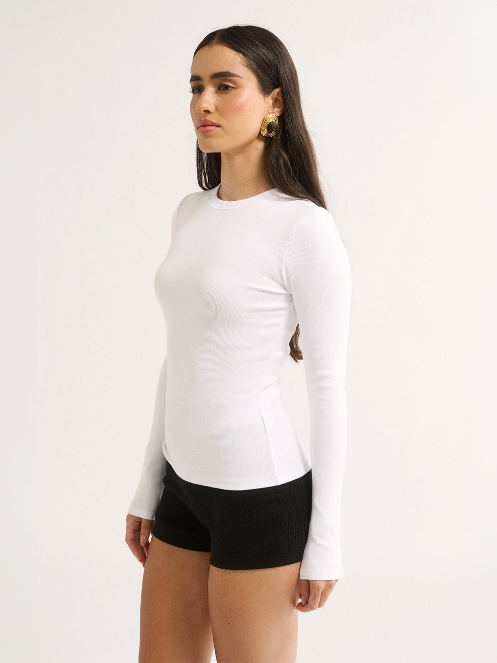 Carina Classic Long Sleeve Top - OPTIC WHITE