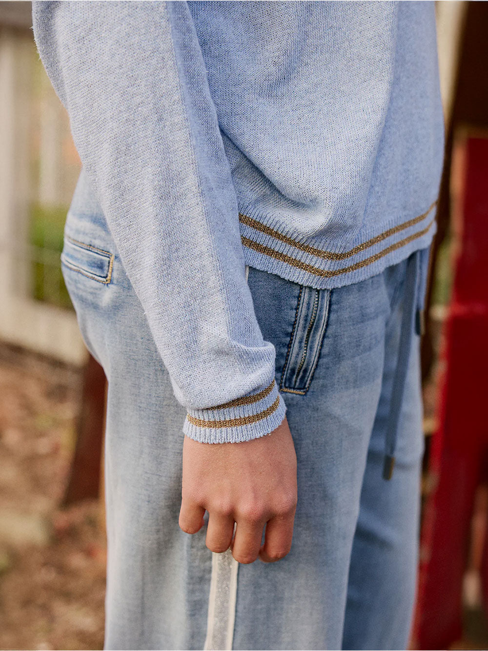 Lurex College Knit - CELESTE