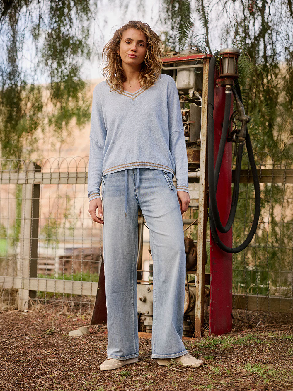 Lurex College Knit - CELESTE