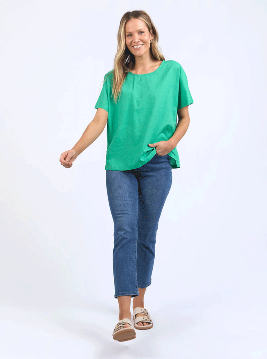 Curtis Woven Short Sleeve Tee - GREEN
