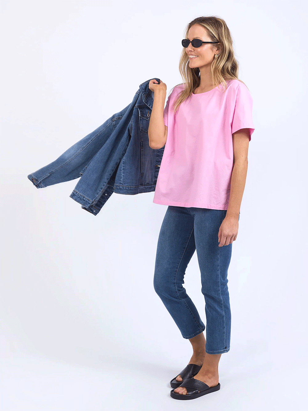 Curtis Woven Short Sleeve Tee - PINK