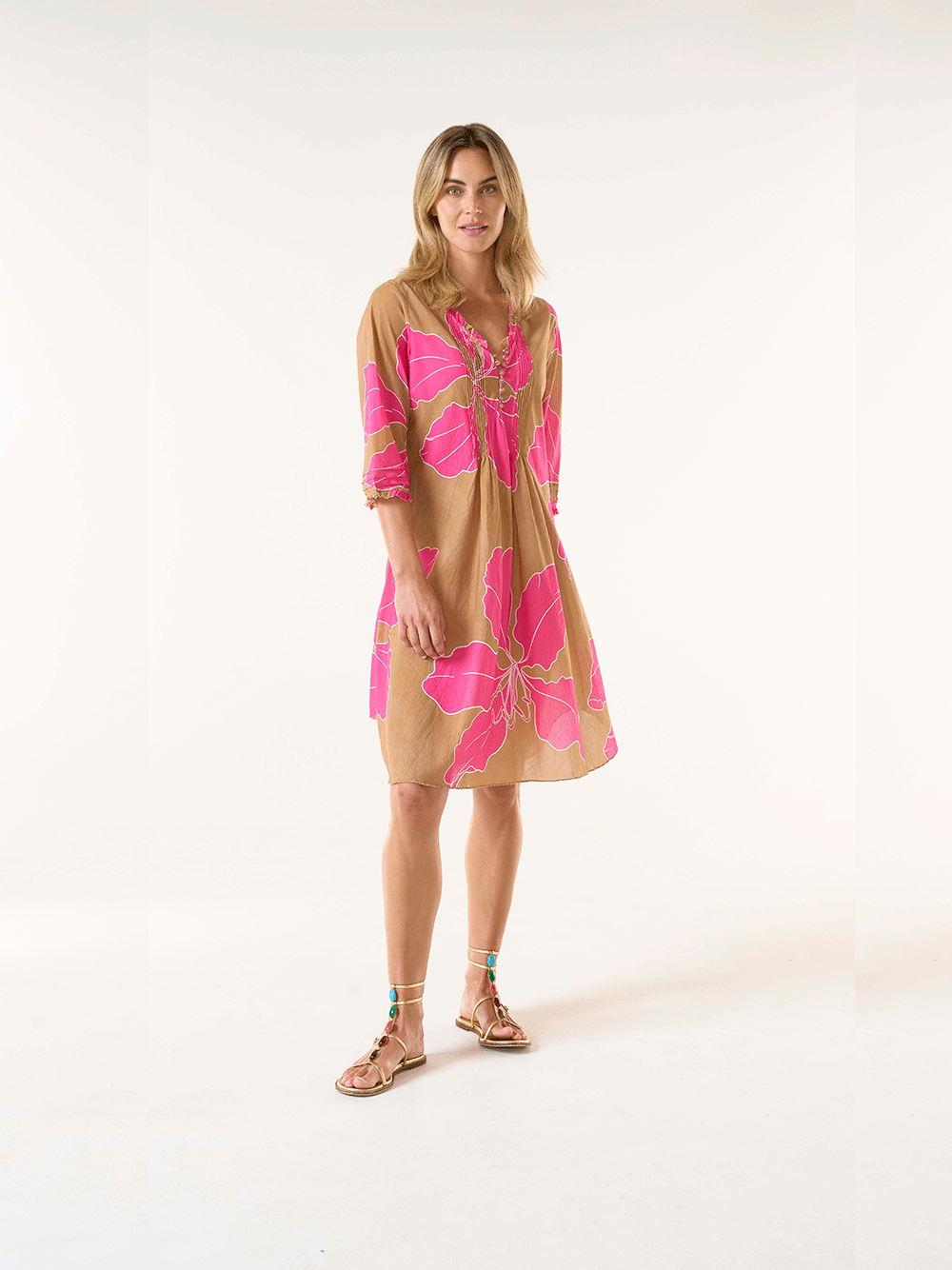 Middy Poppy Cotton Dress - CADAQUES PINK