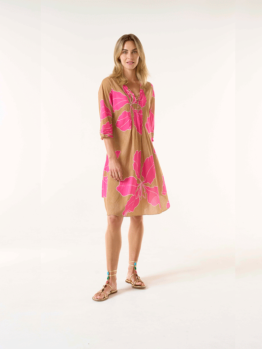 Middy Poppy Cotton Dress - CADAQUES PINK