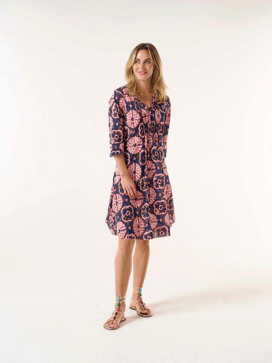 Middy Poppy Cotton Dress - CAMOGLI CORAL