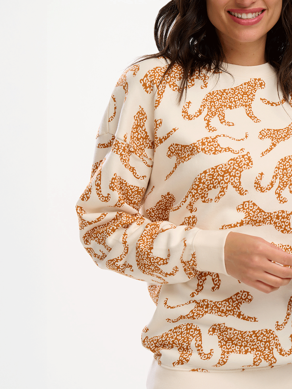 Eadie Sweatshirt - CREAM/LEOPARD