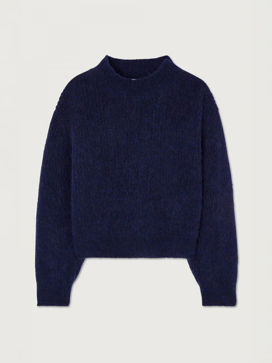 East Round Neck Pullover - NAVY MELANGE