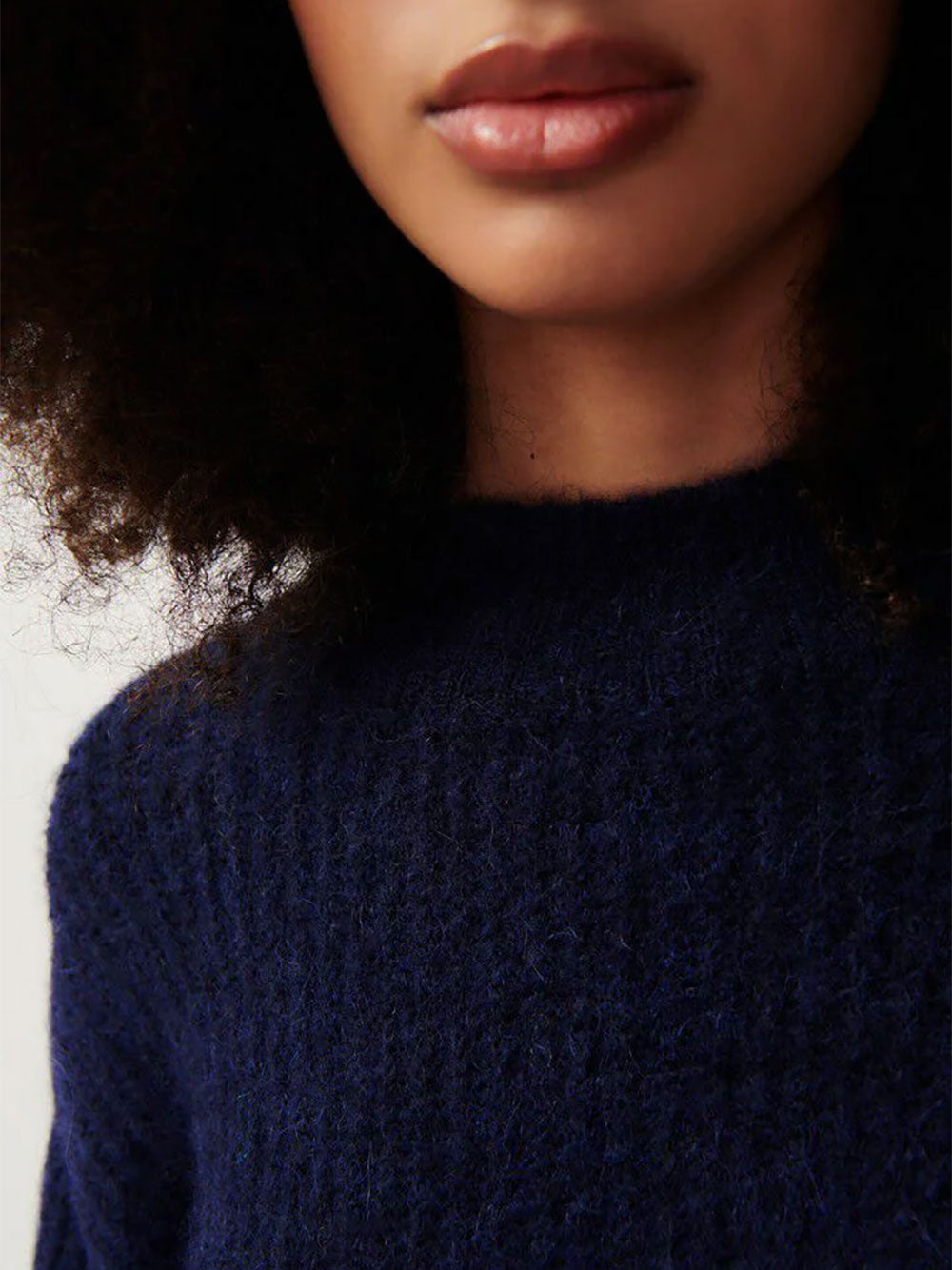 East Round Neck Pullover - NAVY MELANGE