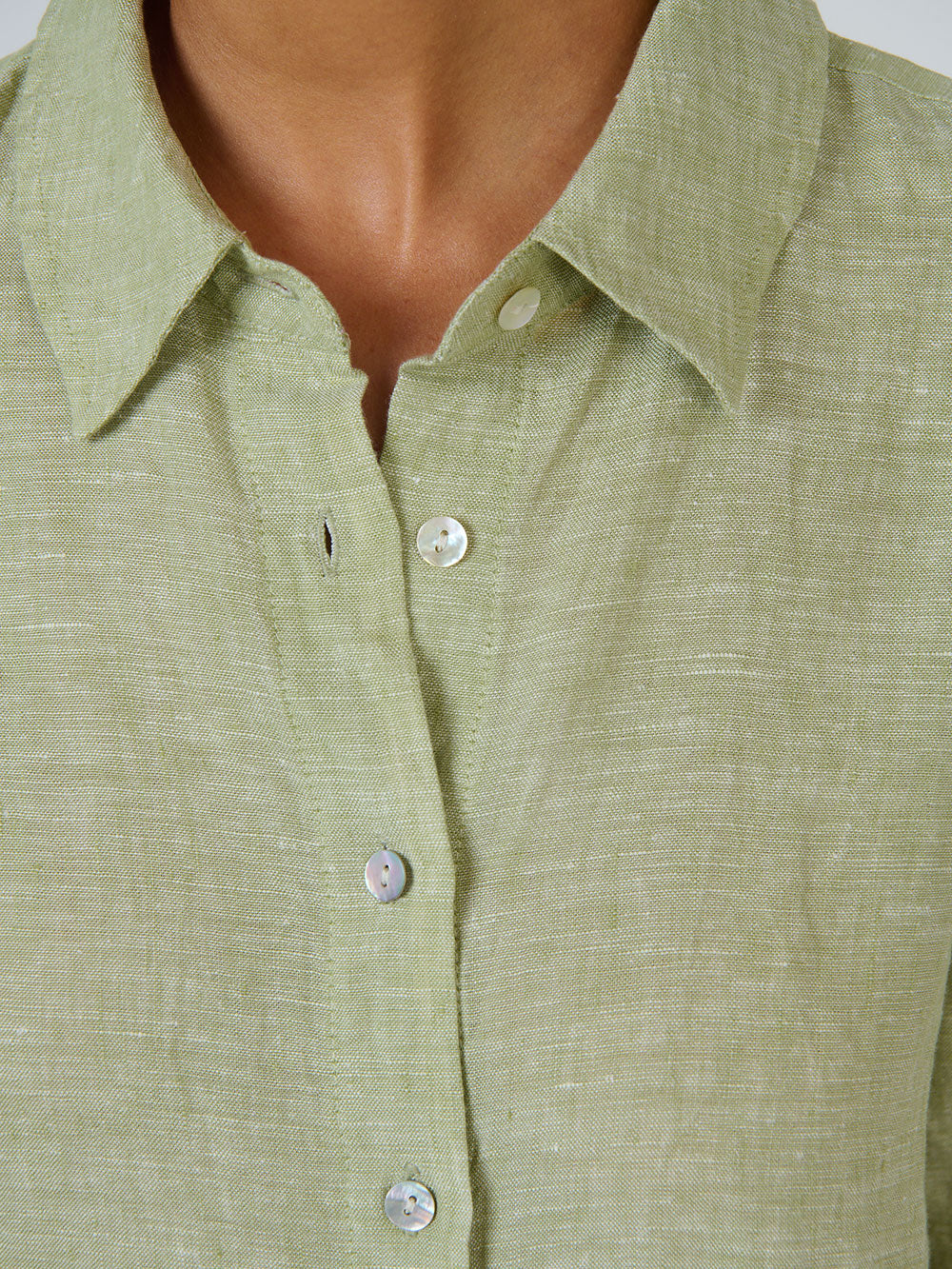 Linen Short Sleeve Shirt - KIWI