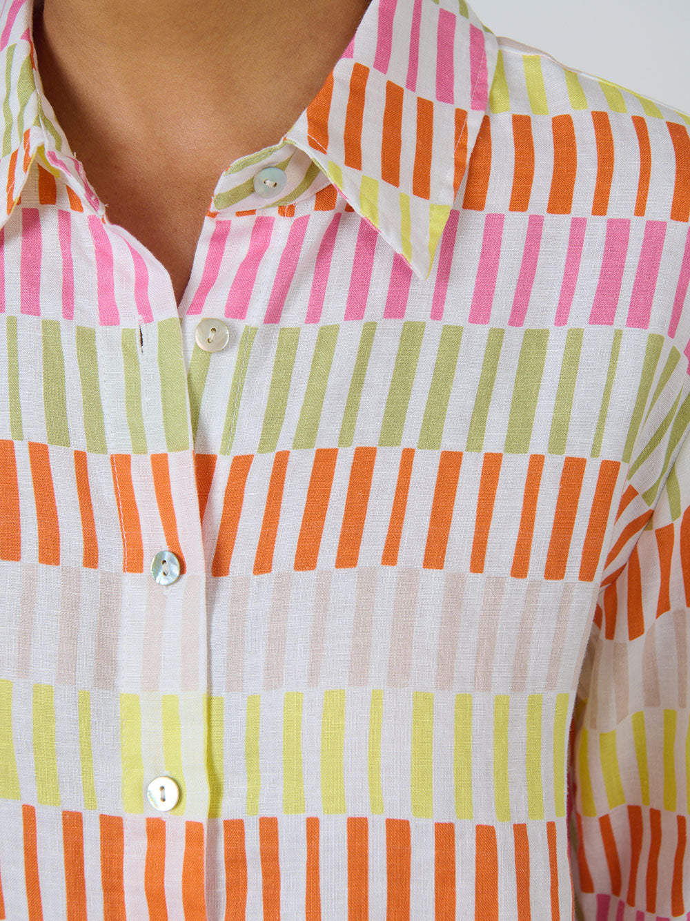 Linen Short Sleeve Shirt - JULIENNE PRINT