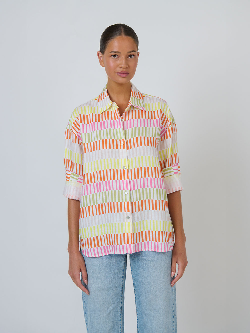 Linen Long Sleeve Shirt - JULIETTE PRINT