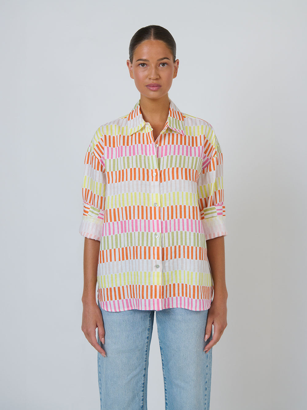 Linen Long Sleeve Shirt - JULIETTE PRINT