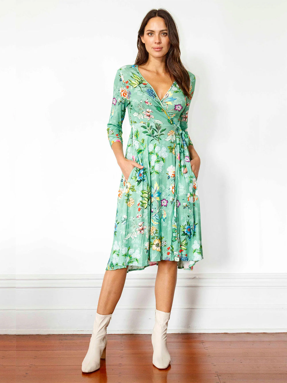 Evergreen Wrap Dress - SAGE