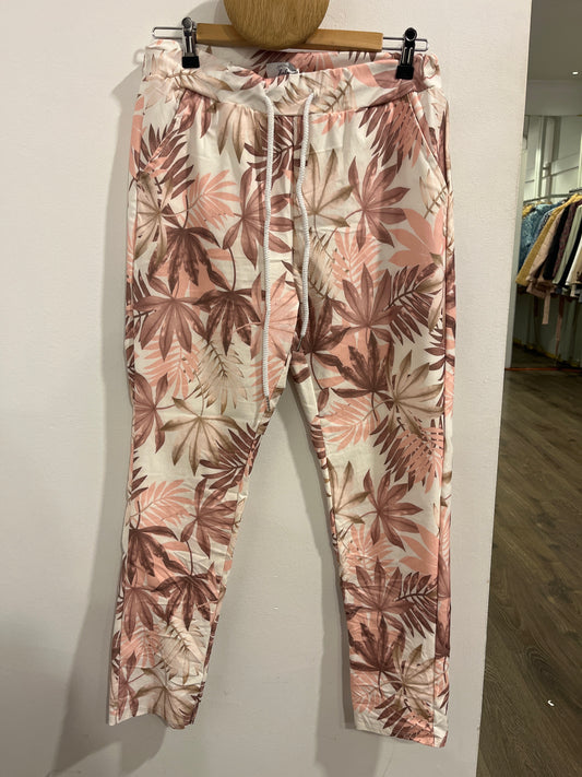 Palm Print Jogger - PINK