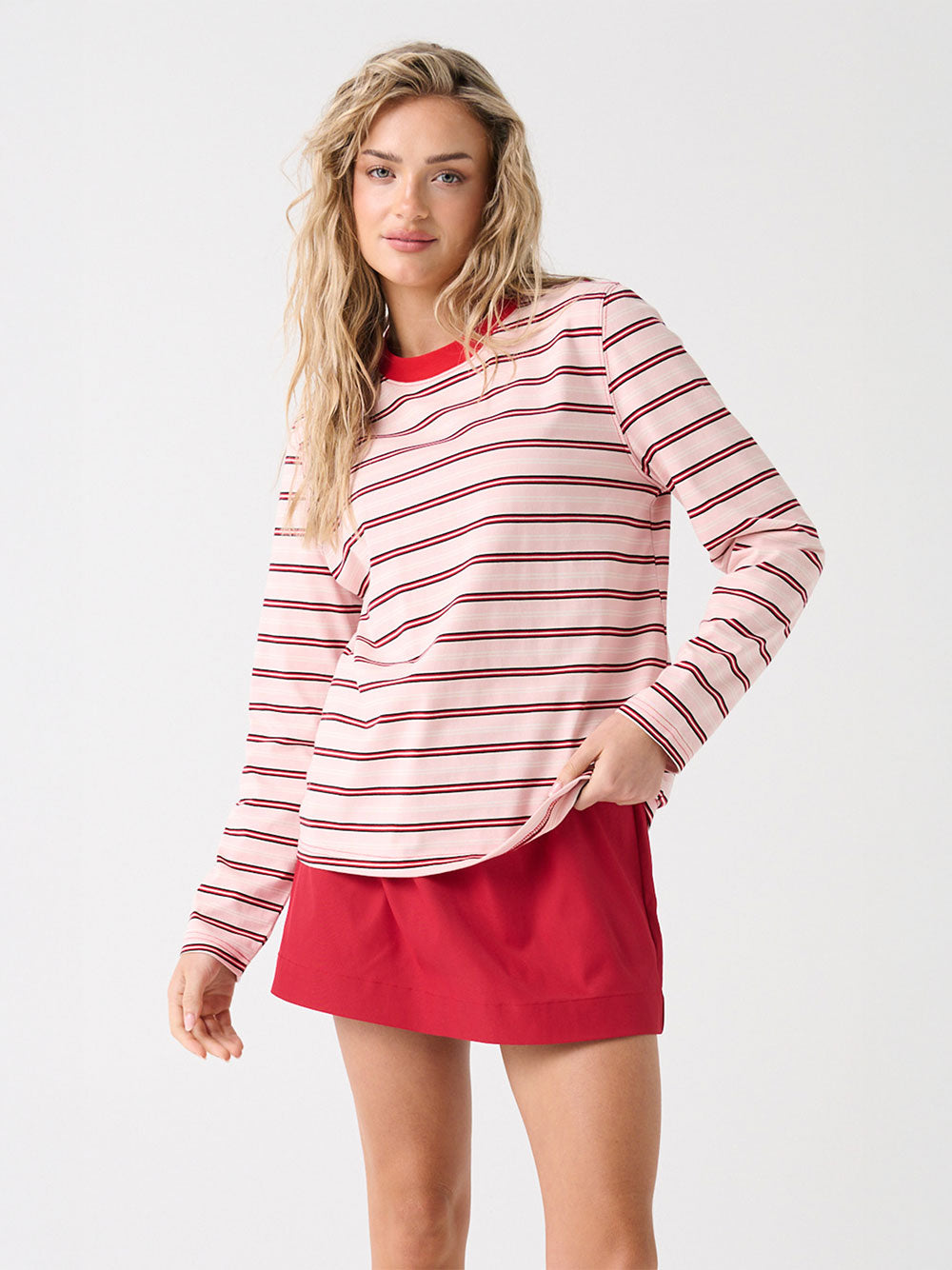 Felix Long Sleeve - RED/PINK STRIPE