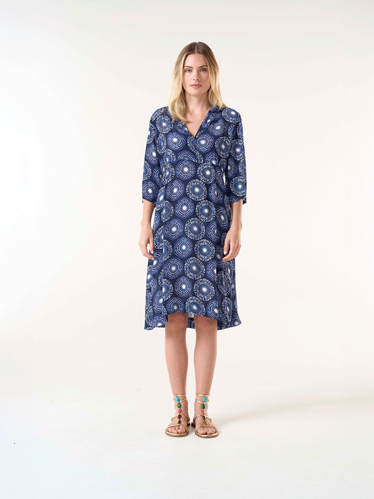Jazz Viscose Dress - FUJI NAVY
