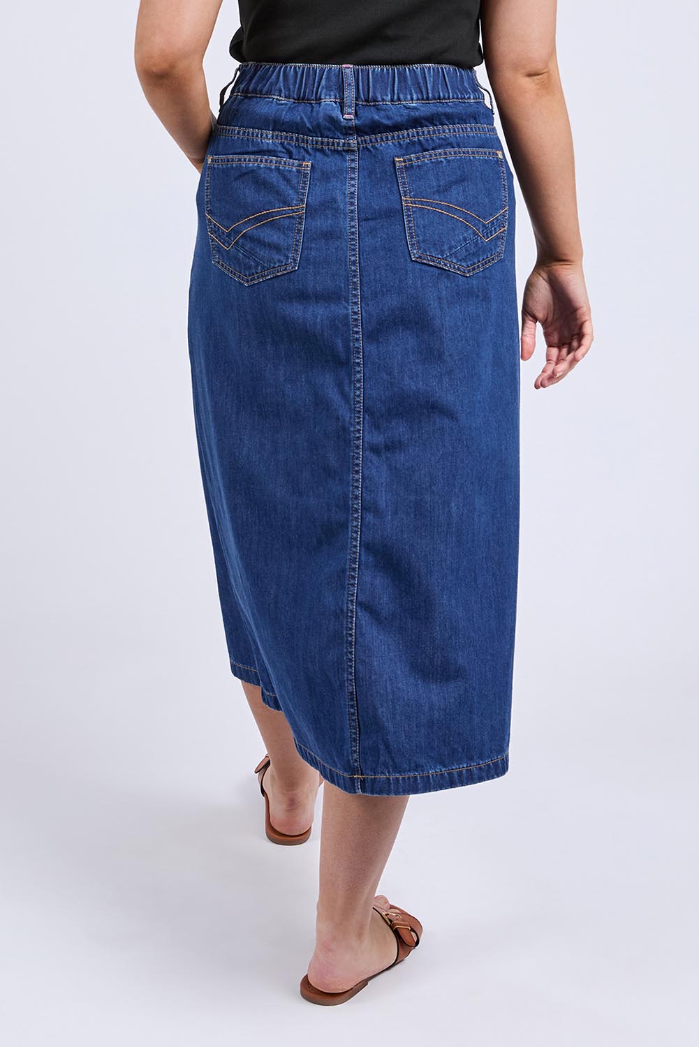 Scallop Edge Denim Skirt
