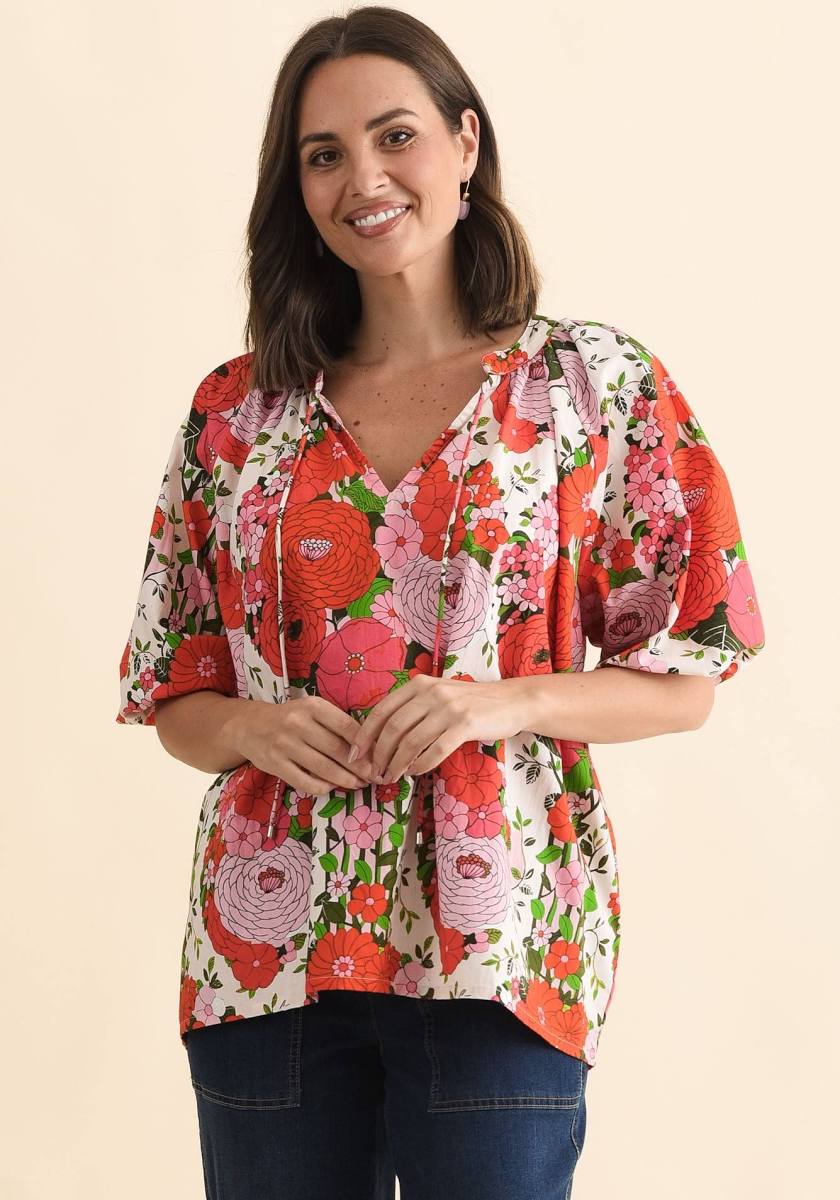 Renee Blouse GARDEN PARTY PRINT