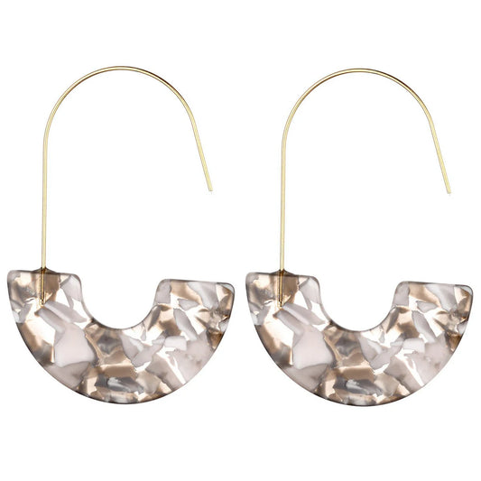 Geometric Resin Earrings Black & White