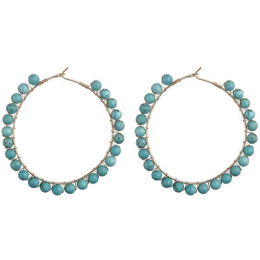 Kirsty Semi Precious Hoop Earrings