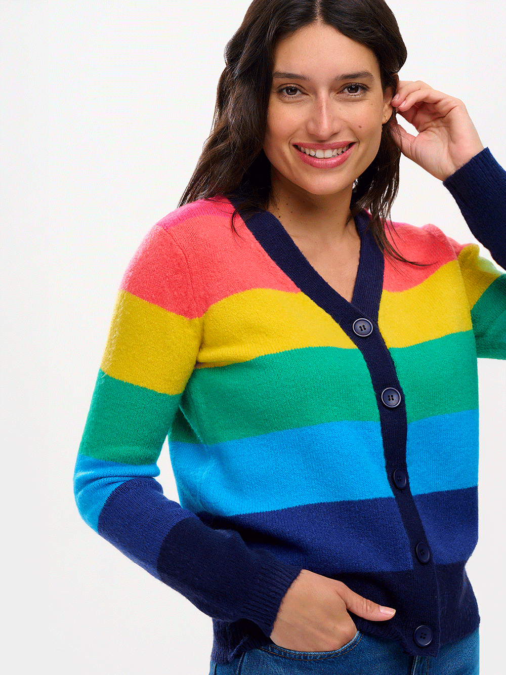 Izzy Cardigan - RAINBOW STRIPE