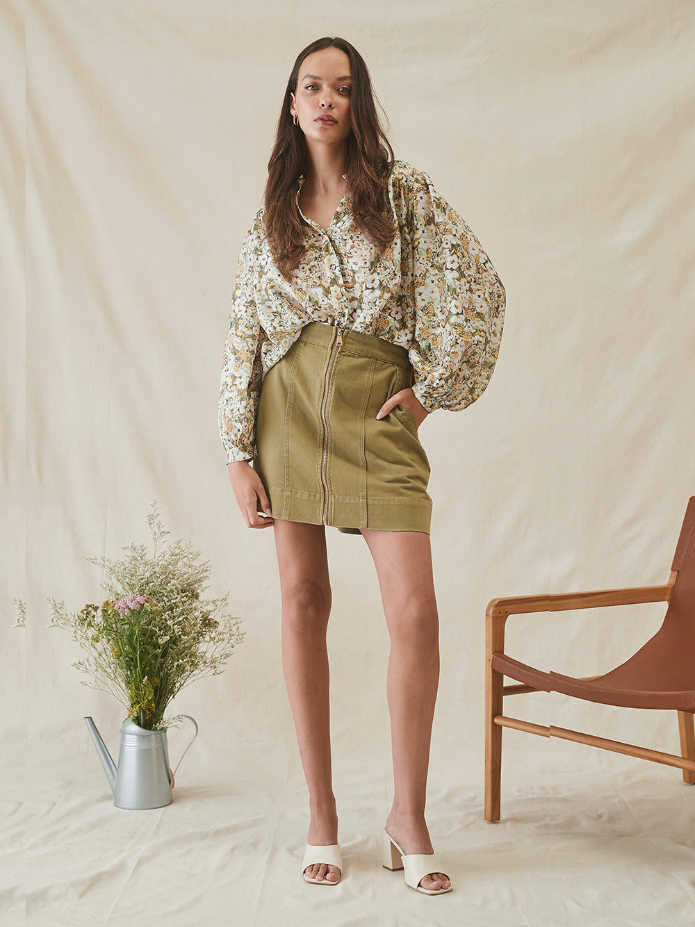 Indie Denim Skirt - SAGE
