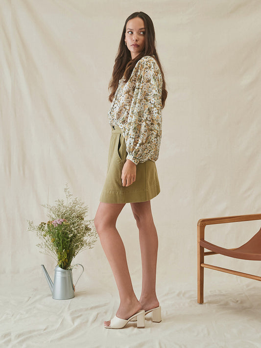 Indie Denim Skirt - SAGE