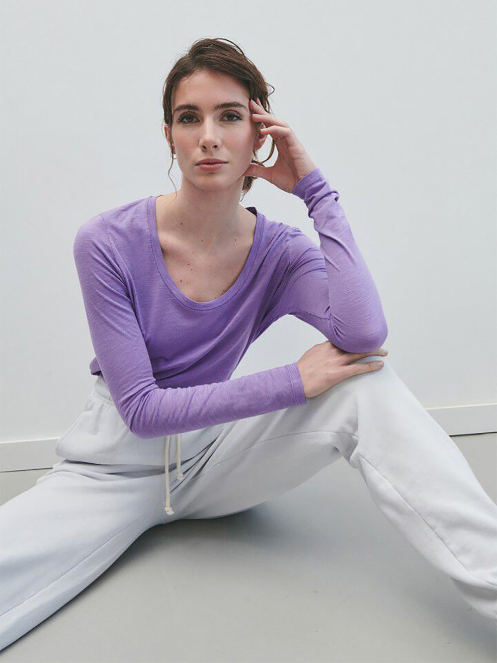 Jacksonville L/S Scoop Neck Top - VINTAGE VIOLET