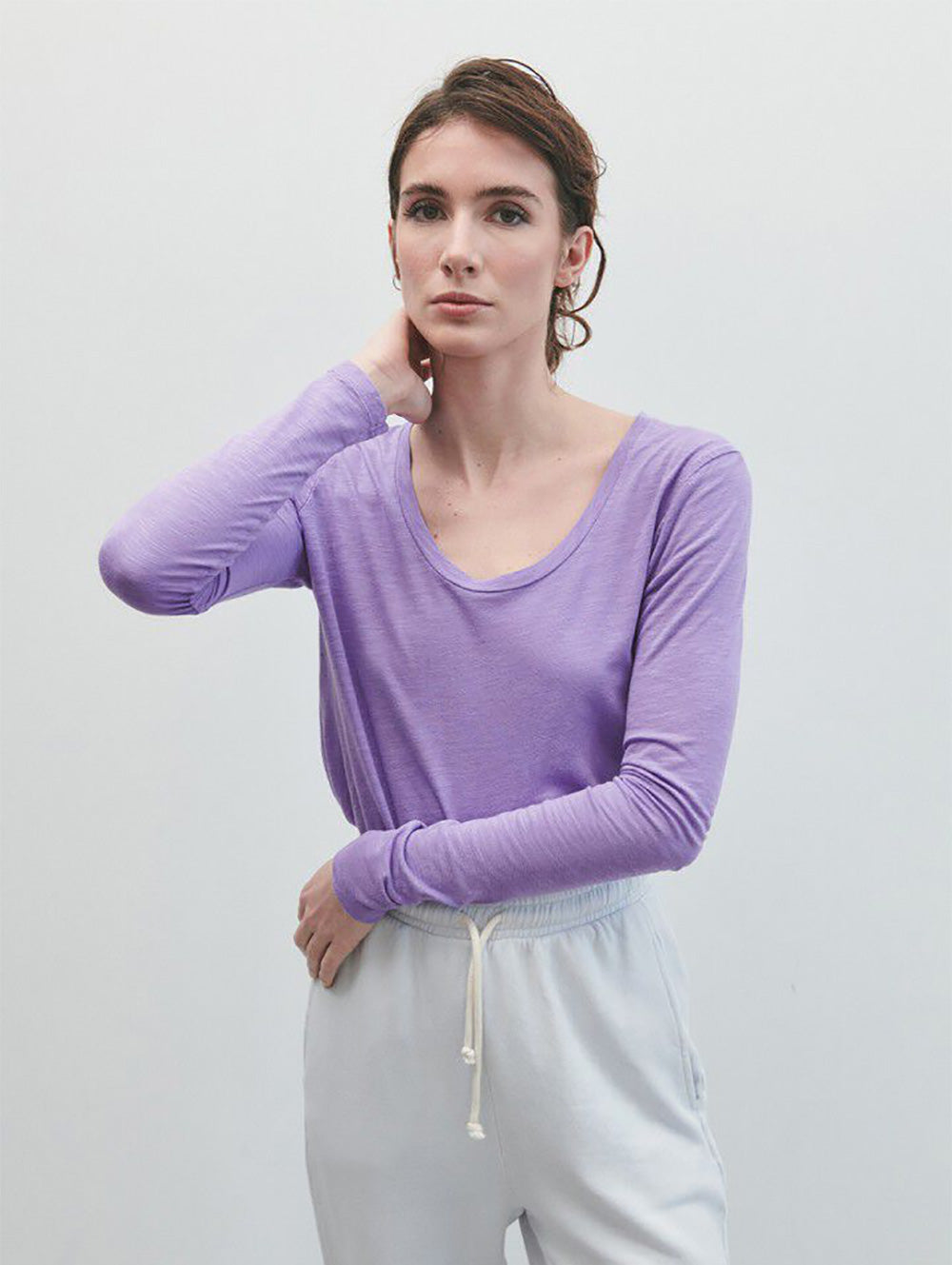 Jacksonville L/S Scoop Neck Top - VINTAGE VIOLET