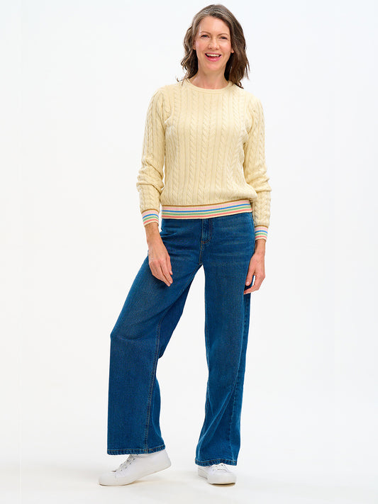 Barbara Cable Knit Jumper - CREAM