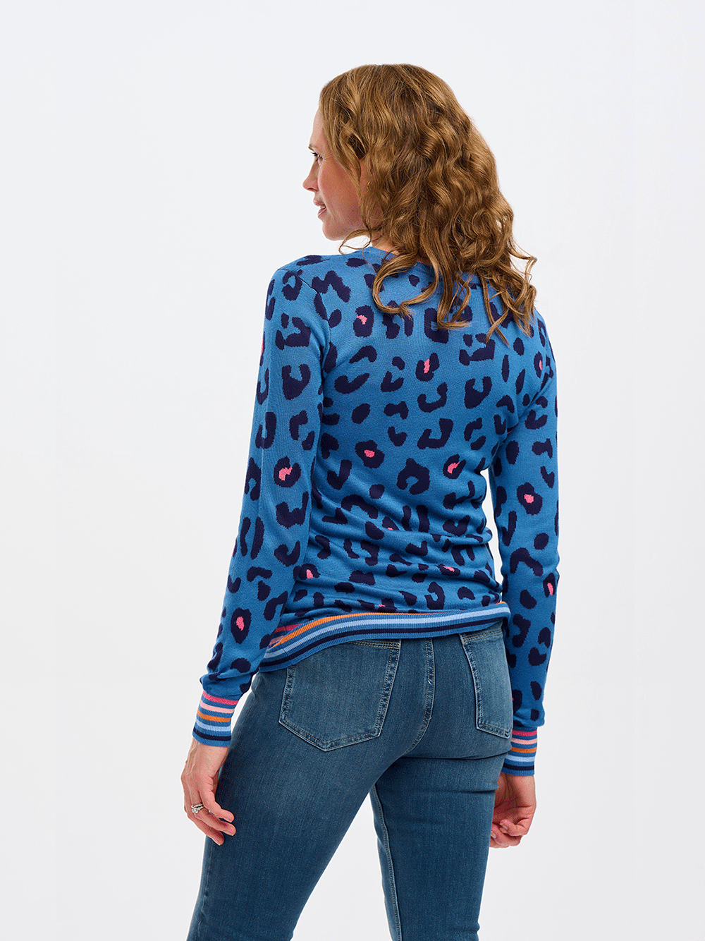 Callie Jumper - LEOPARD POP STRIPE
