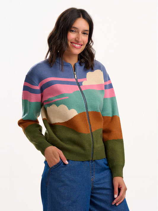 Solana Knitted Bomber - CLOUDY HILLS
