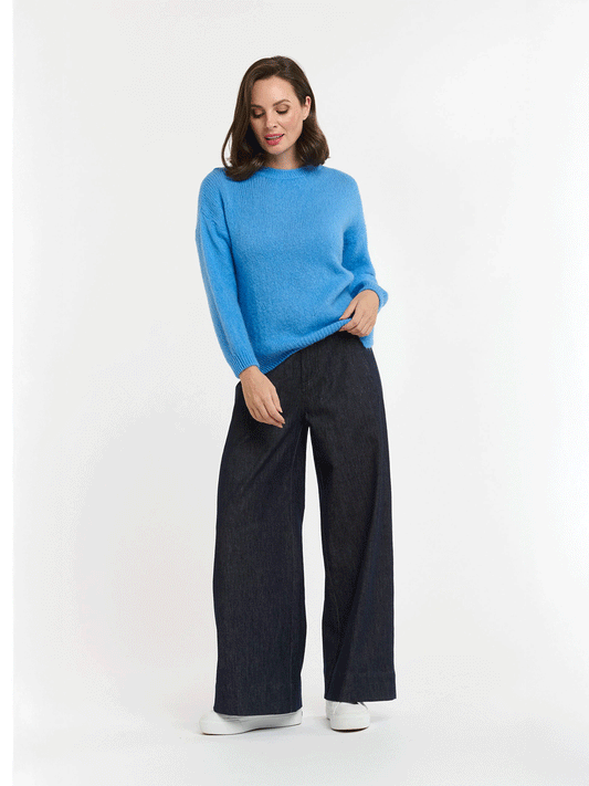 Knit Jumper with Splits - ROYAL BLUE