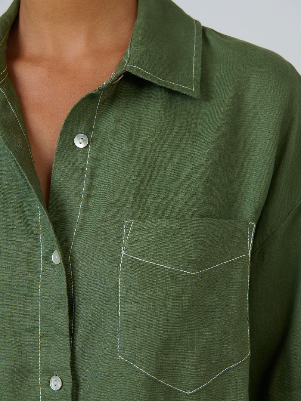 Linen Long Sleeve Shirt - SCRUB
