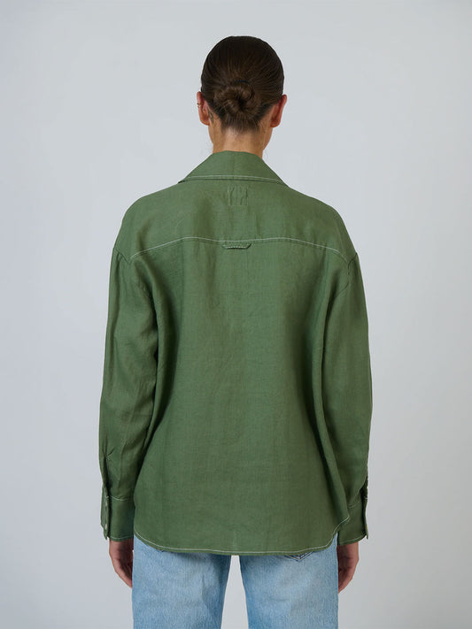 Linen Long Sleeve Shirt - SCRUB