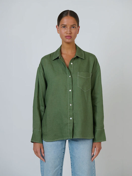 Linen Long Sleeve Shirt - SCRUB