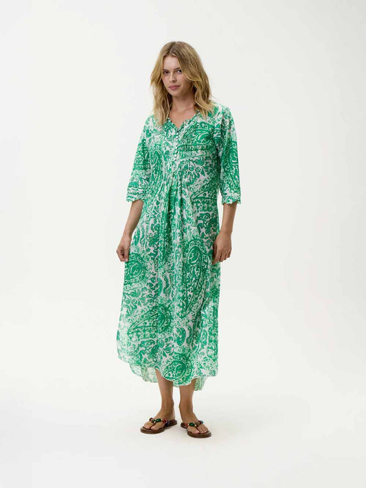 Long Poppy Esperance Print Cotton Dress