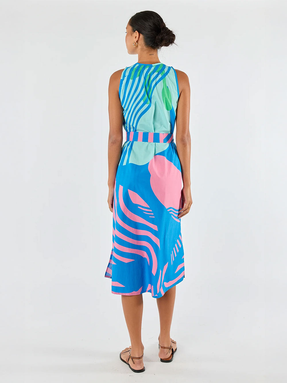 Papillon S/Less Dress - BLUE