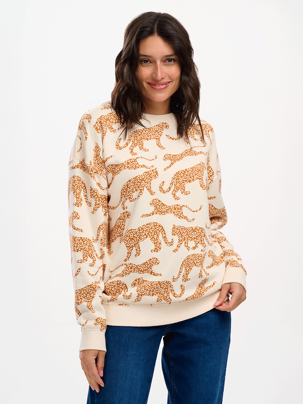 Eadie Sweatshirt - CREAM/LEOPARD