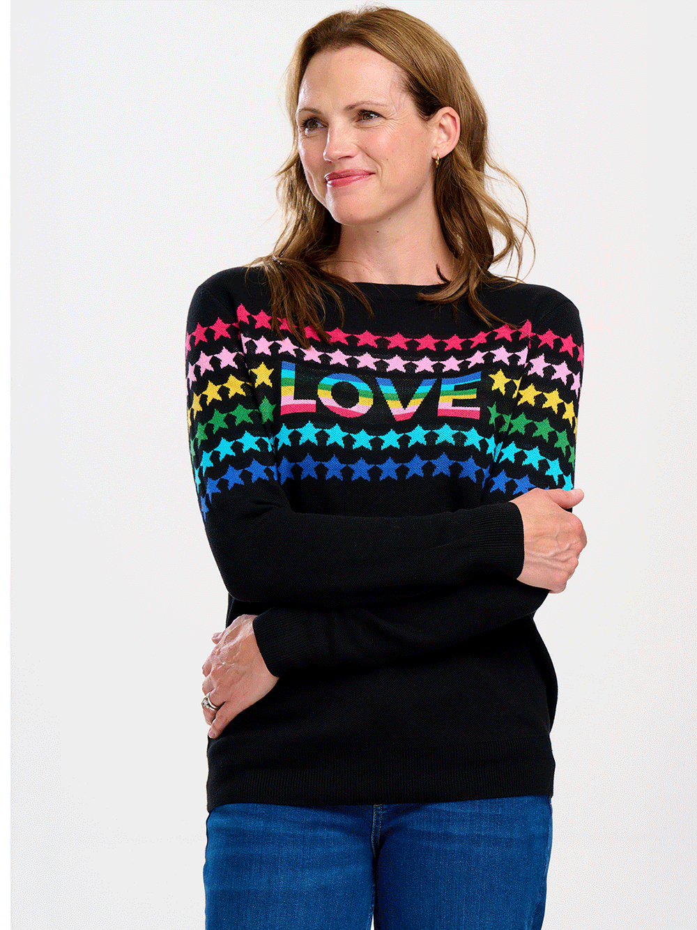 Rita Jumper - BLACK/RAINBOW LOVE