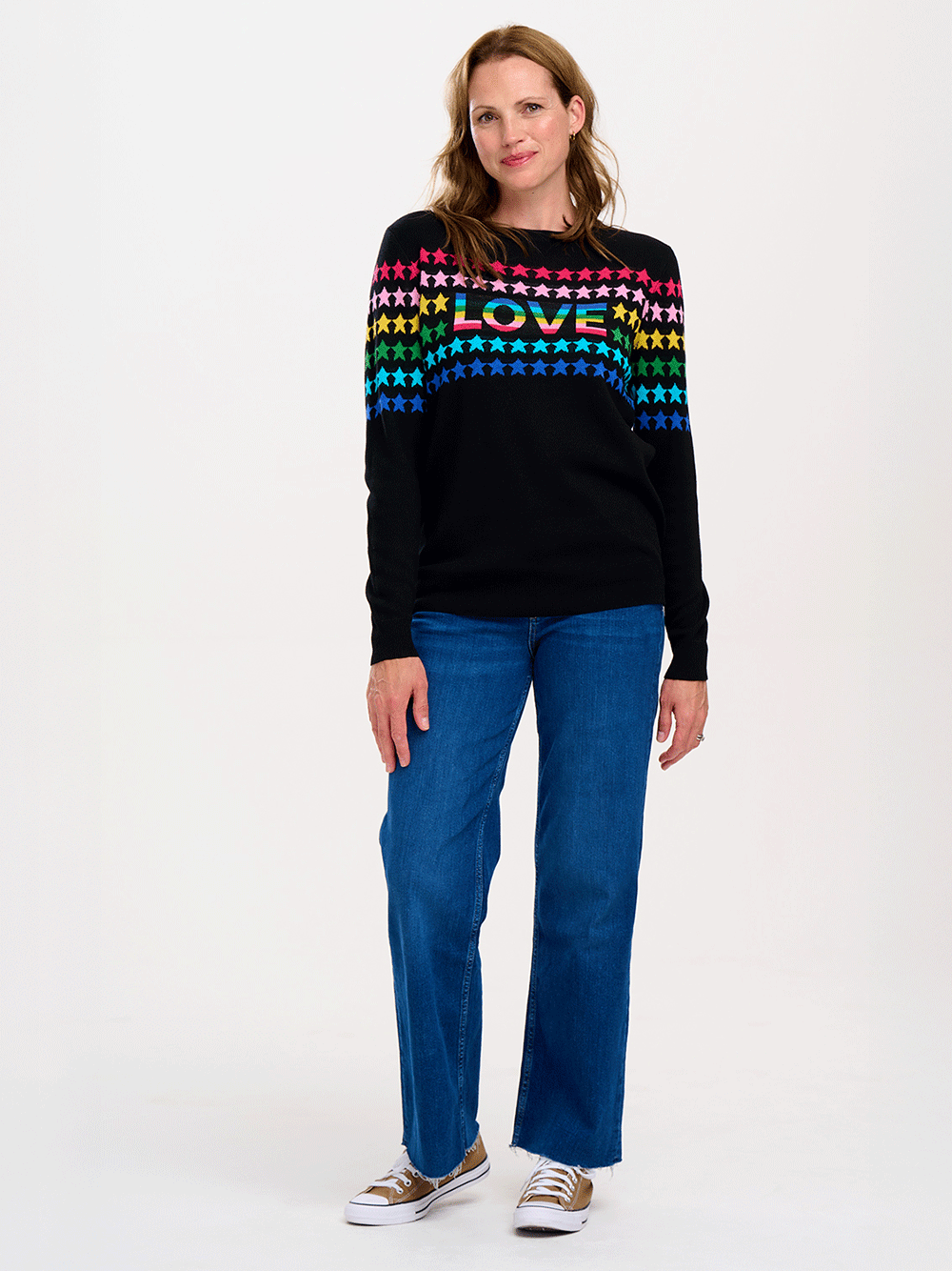 Rita Jumper - BLACK/RAINBOW LOVE